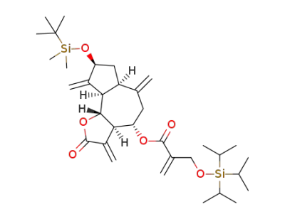 (3aR,4S,6aR,8S,9aR,9bR)-8-((tert-butyldimethylsilyl)oxy)-3,6,9-trimethylene-2-oxododecahydroazuleno[4,5-b]furan-4-yl 2-(((triisopropylsilyl)oxy)methyl)acrylate